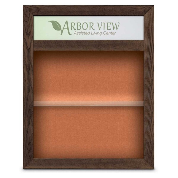 Outdoor Enclosed Combo Board, 42"x32", Satin Frame/Green & Cloud